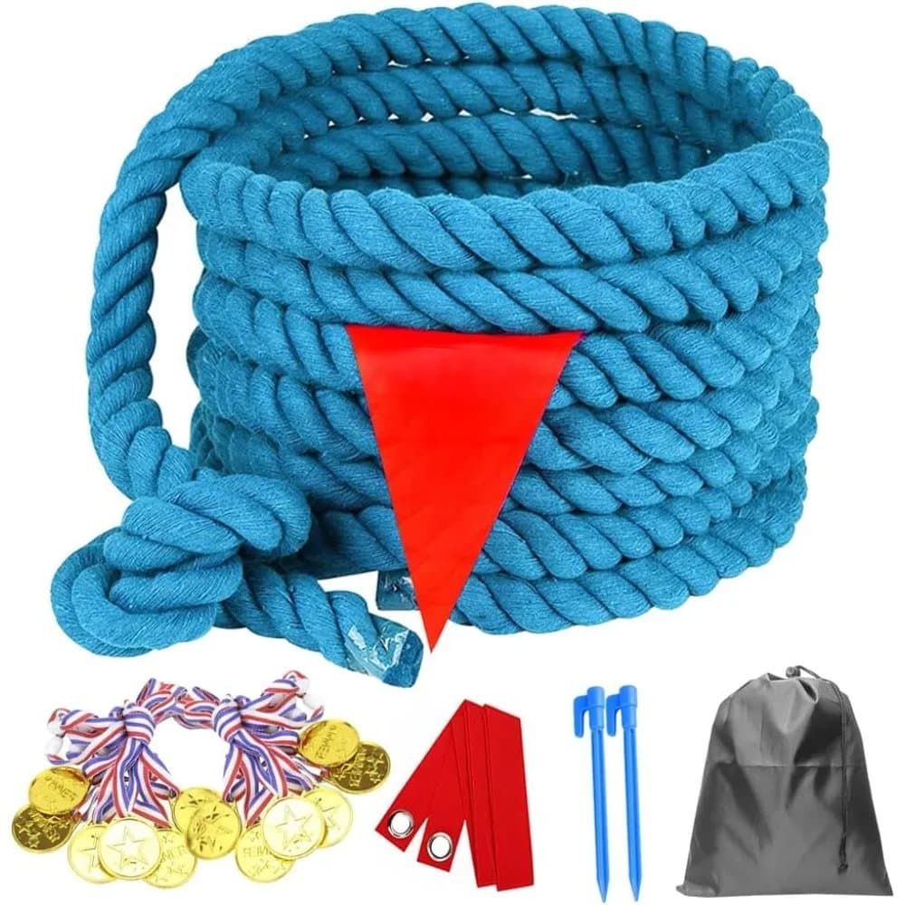 Family Tug of War Rope — 20FT with Victory Flag